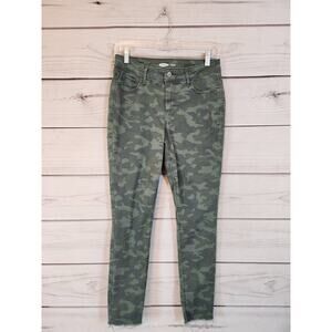 Old Navy Women's Mid Rise Green Camouflage Rockstar Super Skinny Jeans‎ Size 6